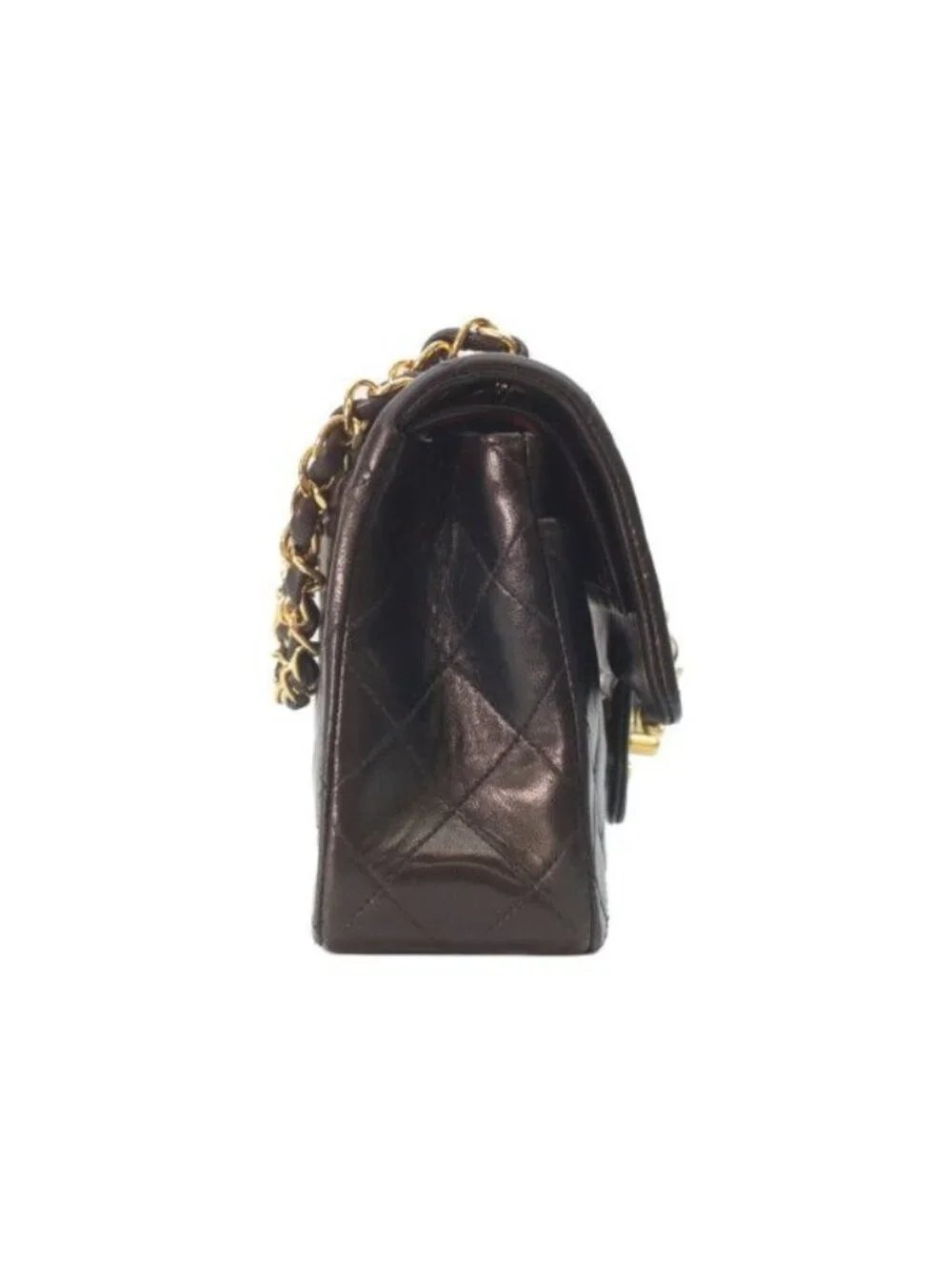 Chanel Black Lambskin Gold Double Flap Bag Quilted 23